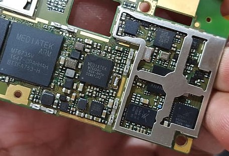 Board with shielding removed