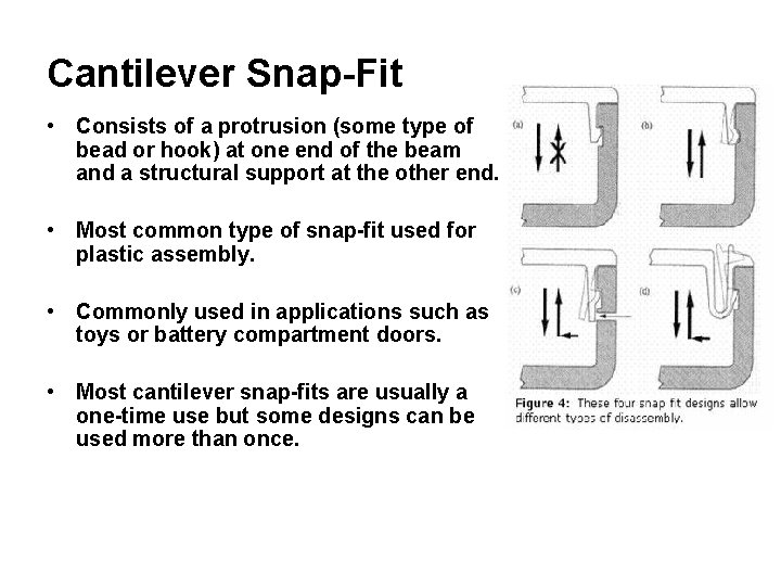 Cantilever Snap Lock