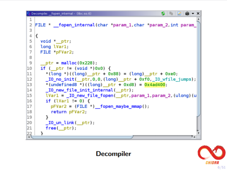 Ghidra decompiler screenshot
