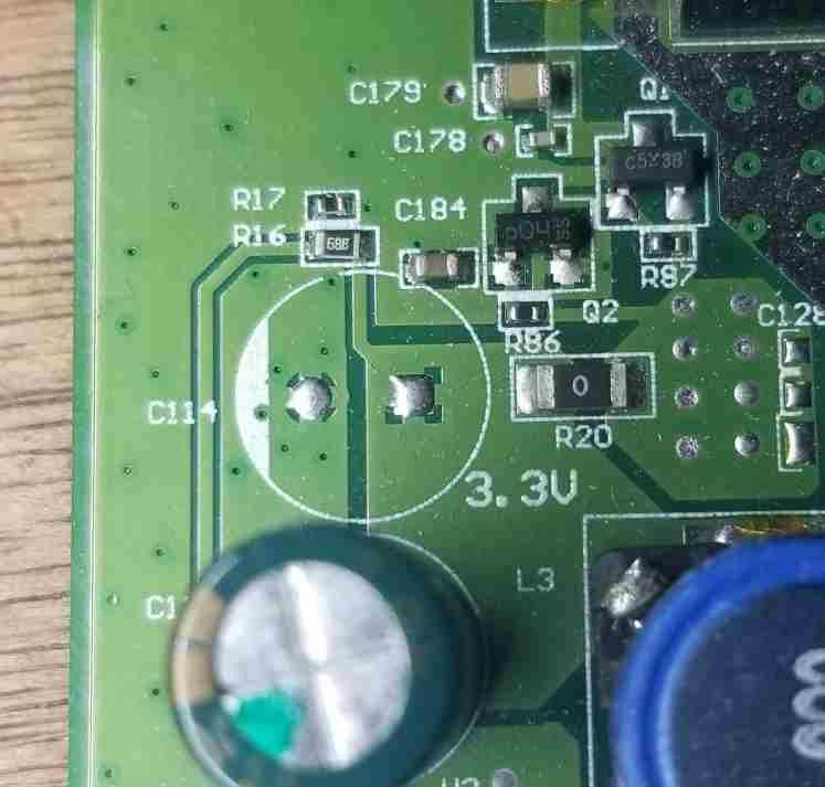 image of large trace that is 3.3v