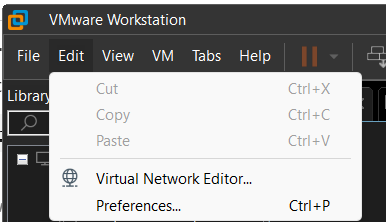 Virtual Network Editor In Menu